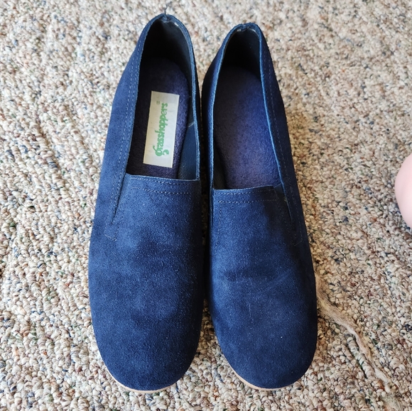 Grasshoppers blue suede wedge loafers - Picture 6 of 6